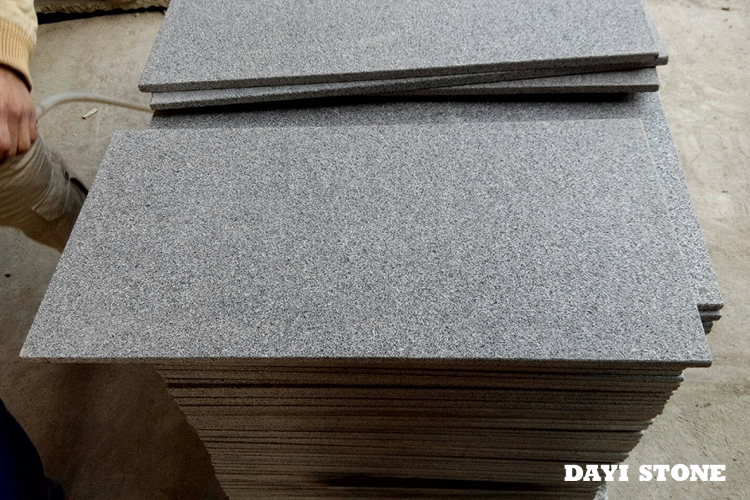 Tiles Dark Grey Granite G654 Top flamed edges bevelled 1mm others sawn 61x30 - Dayi Stone
